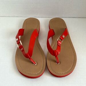 Kelly & Katie Red & Tan Sandals/Flip Flops